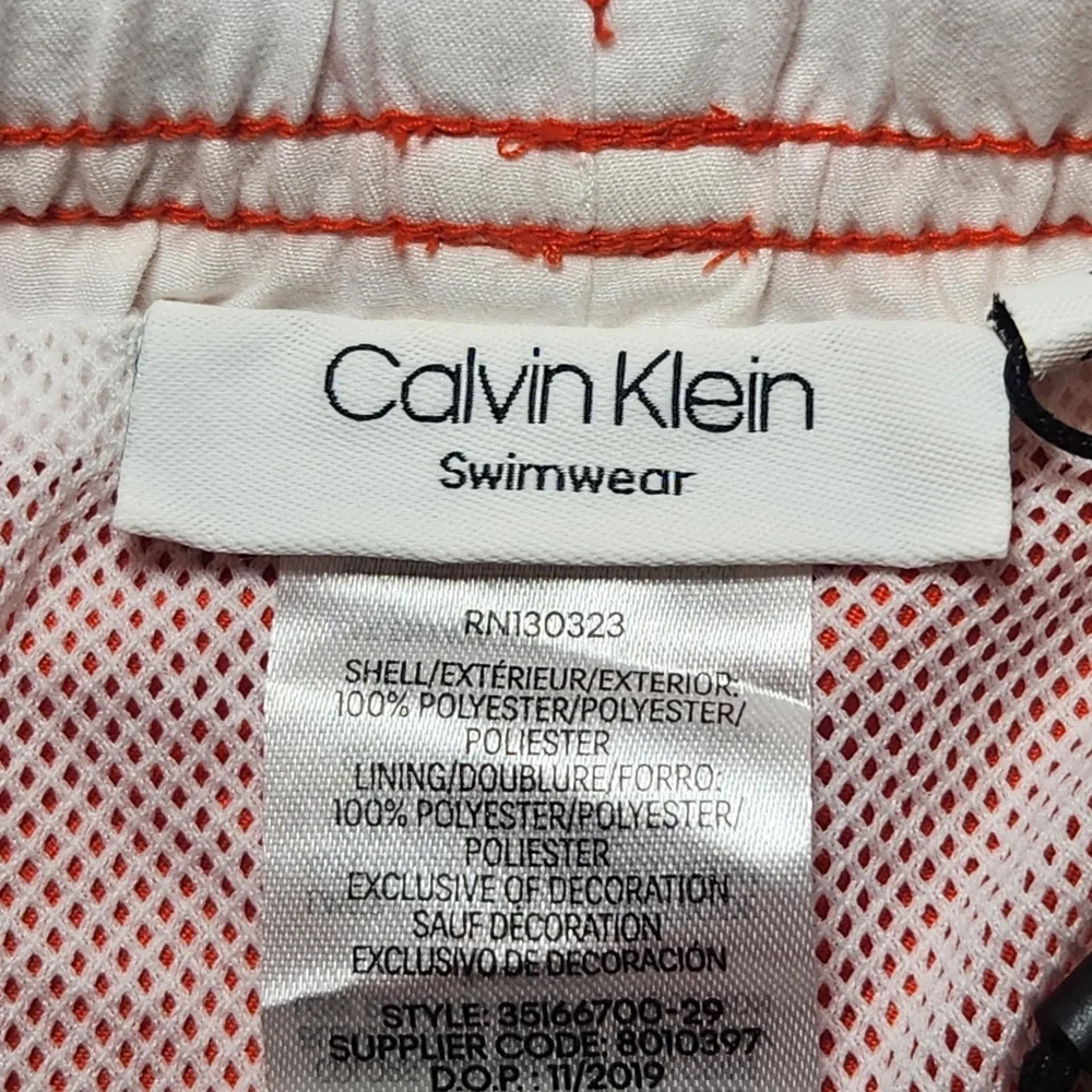 NWT Calvin Klein Boys Vibrant Orange Swim Trunks Bright‎ Summer Vacation Resort